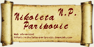 Nikoleta Paripović vizit kartica